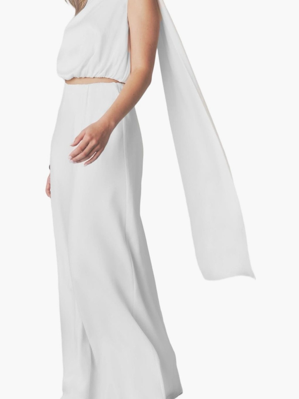 Six Stories Satin Drape Two Piece Set